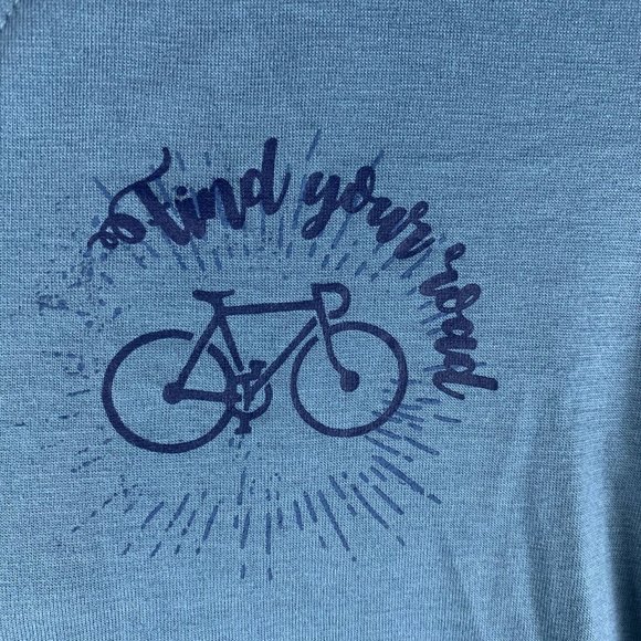 Louis Garneau T-Shirt Women's Medium Blue Bike Find Your Good V-Neck 6888 - Picture 3 of 10